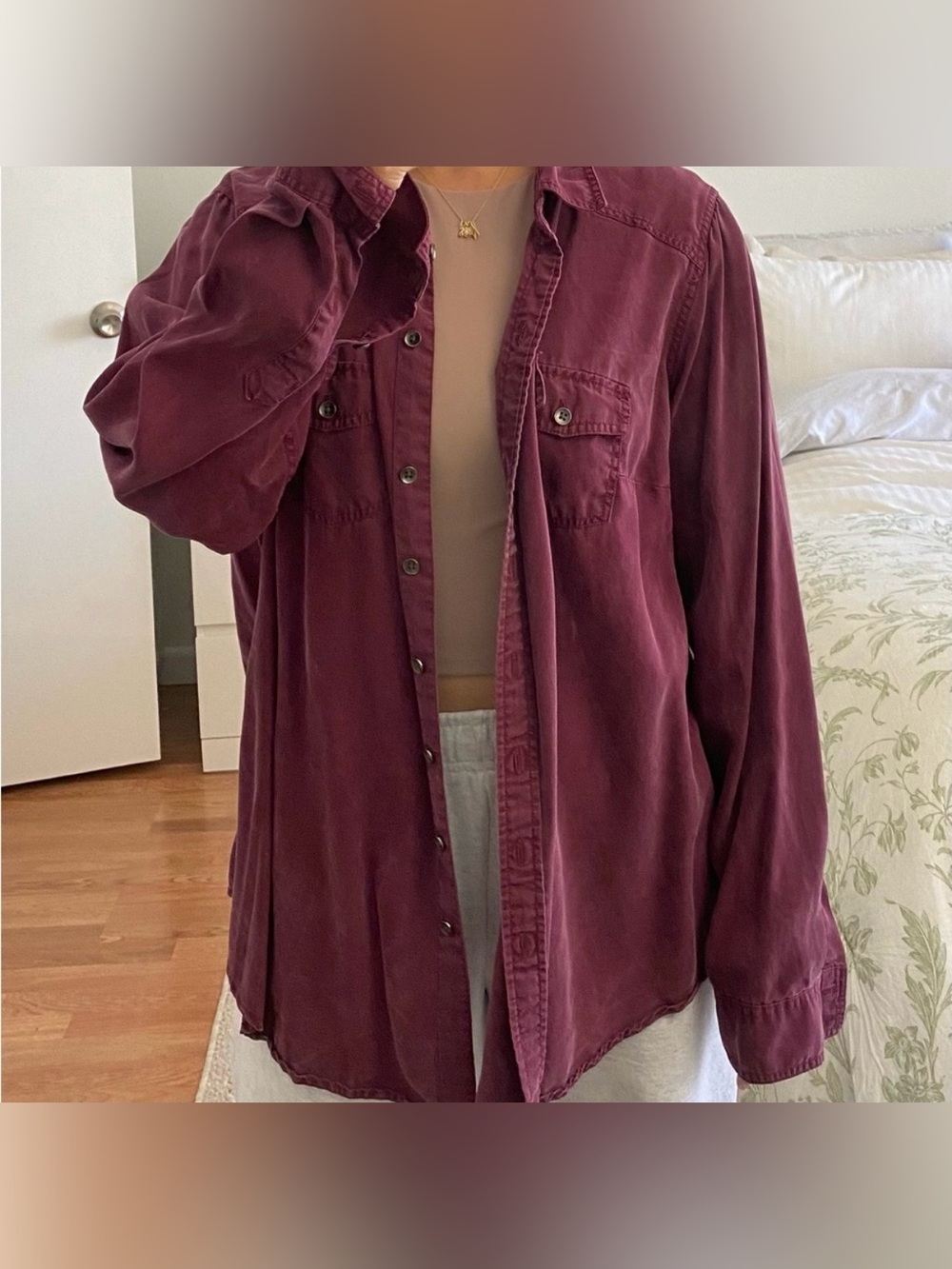 torrid Deep Burgundy Button-Up Shirt Jacket